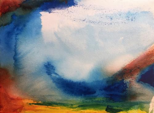 Summer Mist acrylic on watercolour paper 15 x 22