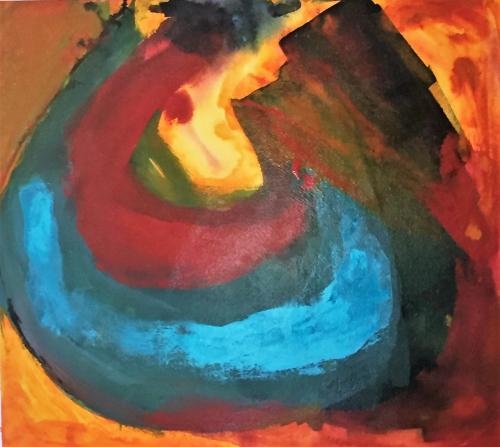 Hidden Secrets acrylic on watercolour paper on stretched canvas 24 x 24 (3)