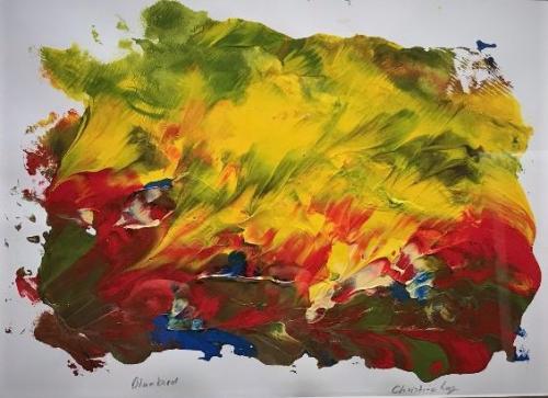 Bluebird acrylic on watercolour paper (SOLD)