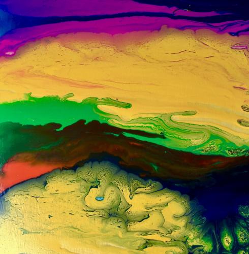 Turbulence acrylic on wood panel 12 x 12