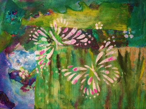 Butterflies 11 x 14 mixed media on canvas