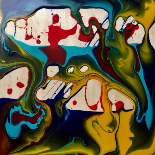 Looking for Morisseau Acrylic on wood panel 12 x 12