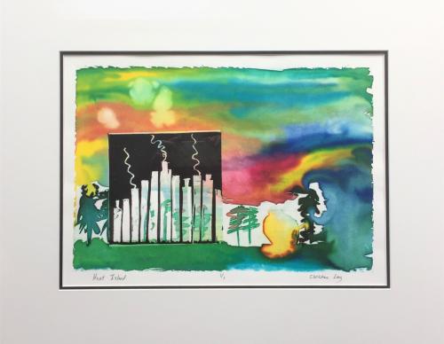 Heat Island Silkscreen Print Matted 19 x 25