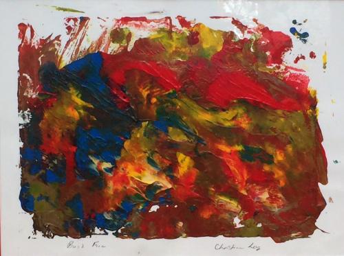 Bush Fire acrylic on waterpaper (SOLD)