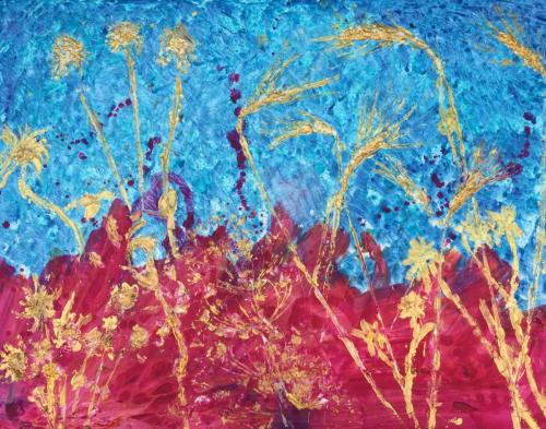 Cretan Lanscape mixed media 18 x 24