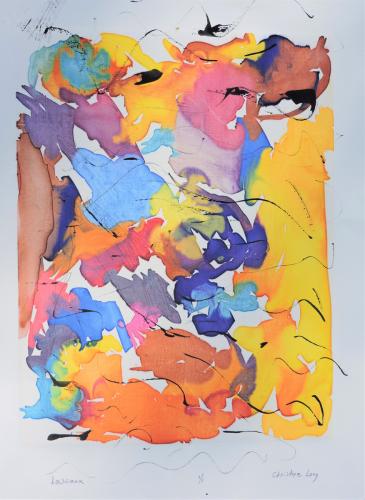 Lascaux silkscreen monoprint 15 x 22