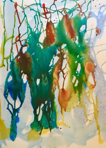 Outwash acrylic on watercolour paper 22 x 28 framed