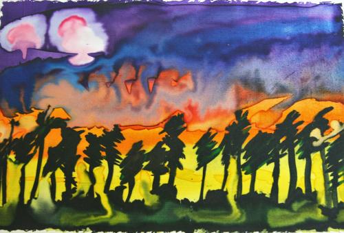 Haliburton Forest Fire Silkscreen Print 15 x 22 (SOLD)