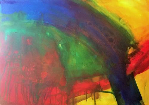 Night Falls acrylic in watercolour paper 22 x 30