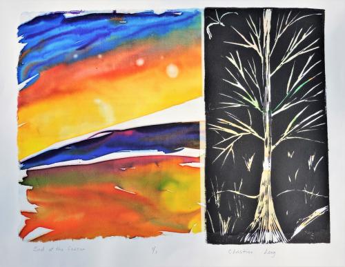Change of Seasons silkscreen monoprint