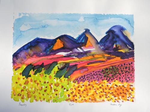 Tranquility silkscreen monoprint