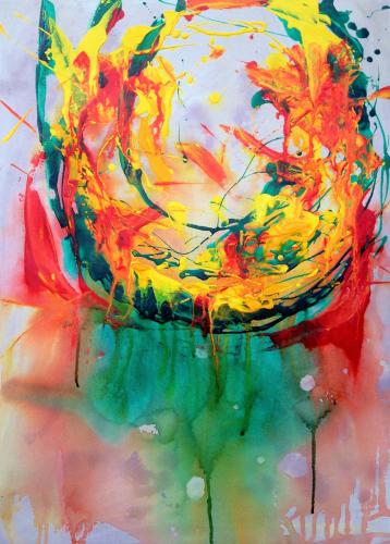 Sacred acrylic on watercolour paper 22 x 30 (SOLD)