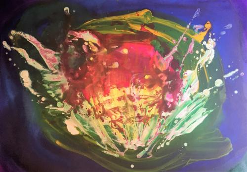 Terminal Velocity acrylic on watercolour paper 22 x 30