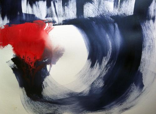 Whale of a Storm acrylic on watercolour paper 22x 30