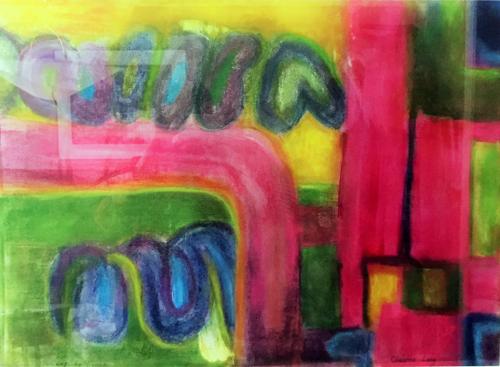 Pathway to Grace mixed media on watercolour paper 30 x 39  [Framed]